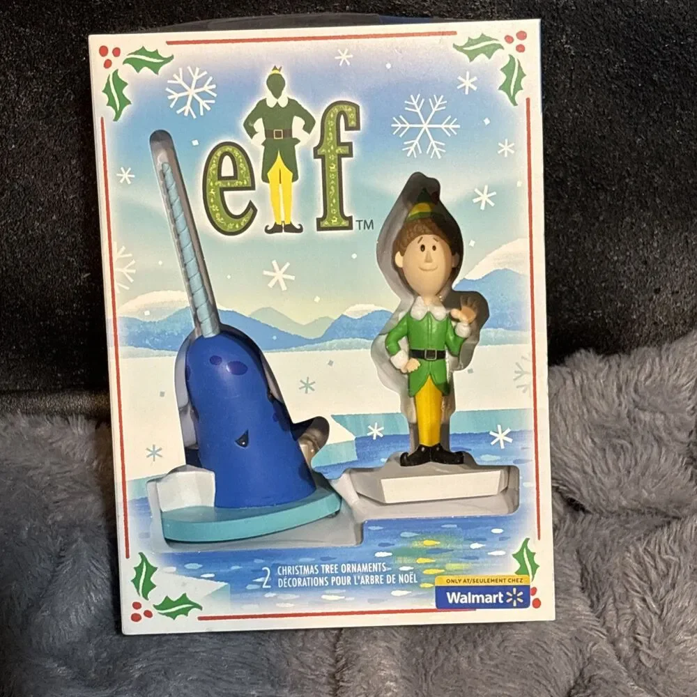 Elf: Buddy The Elf & Narwhal 2025 Hallmark Christmas Tree Ornaments